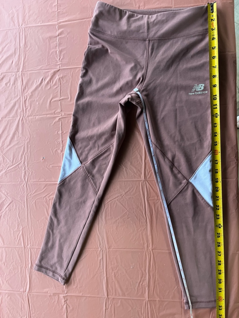 New Balance Kids' Mauve and Light Blue Athletic Leggings